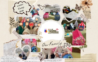 Brown and White Scrapbook Family Photo Collage (YouTube Banner'ı)