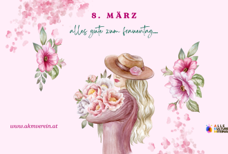 Pembe Çiçekli 8 Mart Kadınlar Günü Instagram Gönderisi