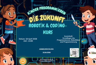 Vibrant Robotics Course Flyer for Kids (YouTube Banner'ı)